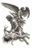 angels vs demons tattoo design idea