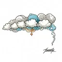 Coverup Clouds and Smoke tattoo design idea