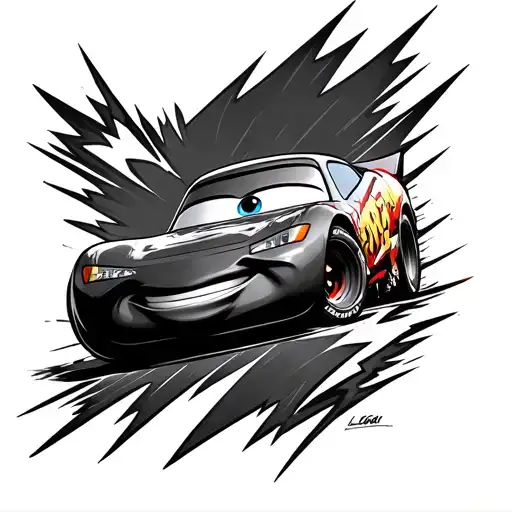 Lightning Mcqueen Bolt tattoo design idea