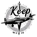 "Keep moving" "Keep moving" aeroplane with compass tattoo design idea