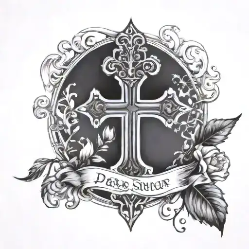 Cross psalm 23 tattoo design idea