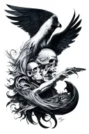 ange déchu good omens death of peace tattoo design idea
