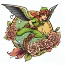 peter pan flying tattoo design idea