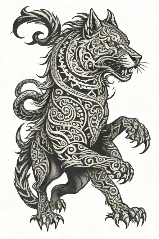 nordic skoll and hati tattoo design idea