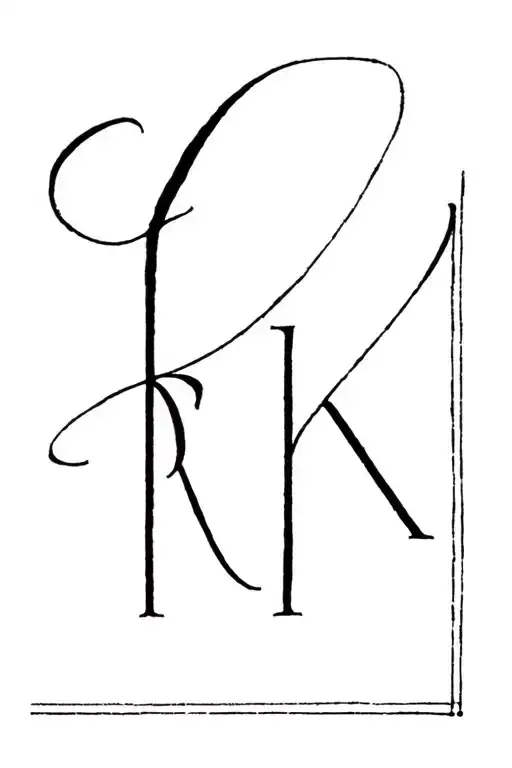 if by rudyard kipling simple with initials rk tattoo design idea