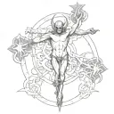 devil on the cross of god tattoo design idea