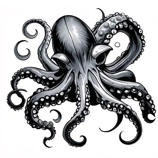 Viking Octopus tattoo design idea