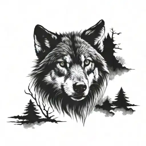 wolf celtic cross tattoo design idea