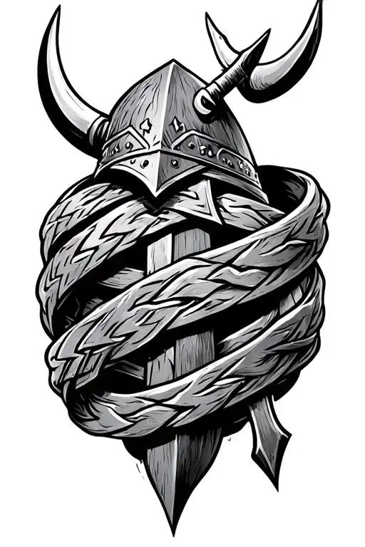 simple lineart of viking bindrunes symbolizing strength, courage, power, and safety tattoo design idea