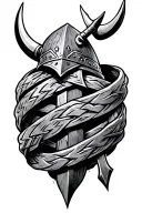 simple lineart of viking bindrunes symbolizing strength, courage, power, and safety tattoo design idea