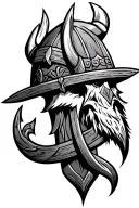 simple lineart of viking bindrunes symbolizing strength, courage, power, and safety tattoo design idea