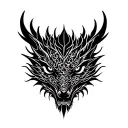 dragon face front tattoo design idea