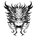 dragon face front tattoo design idea