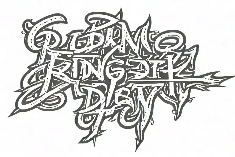 RIDING DIRTY WRITTEN WITH UGK ALBUM IN GRAFFITI FONT GANGSTA STYLE tattoo design idea