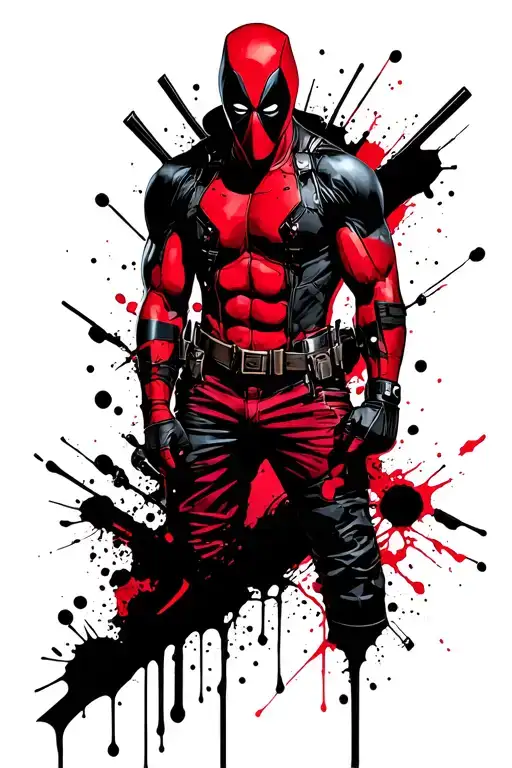 gangster Deadpool tattoo design idea