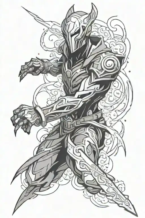 jhin league of legends tattoo design idea