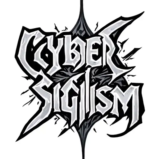Cyber Sigilism Text tattoo design idea