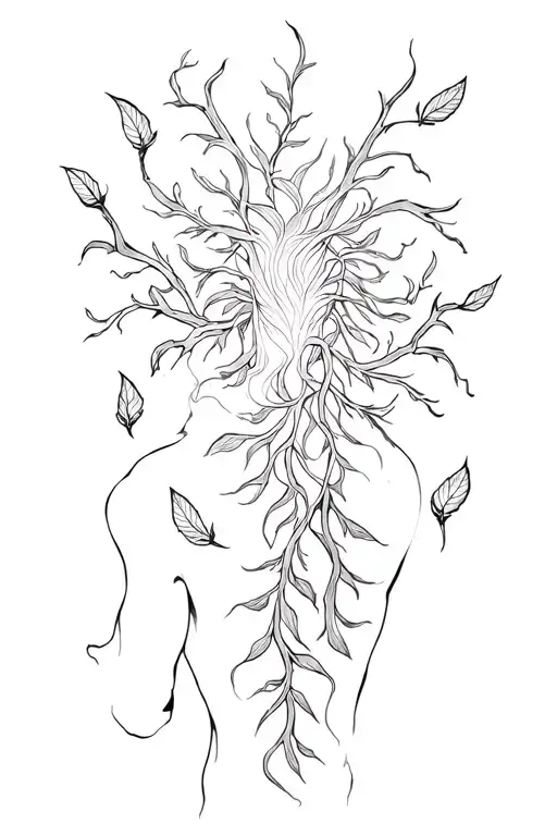 vines that start at the back of the neck and down the back with the seeds from Avatar flying around them. tattoo design idea