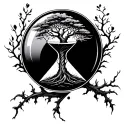 Tree Hourglass tattoo design idea