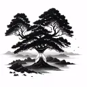 Tree Hourglass tattoo design idea