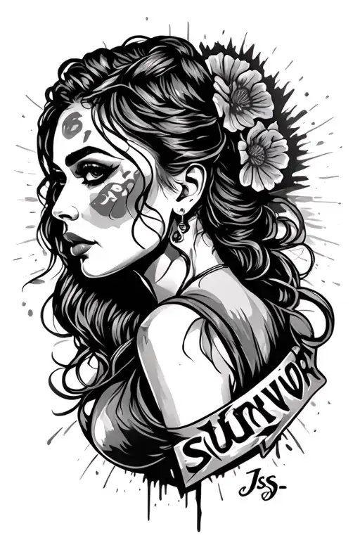 "Jss" dv survivor woman tattoo design idea