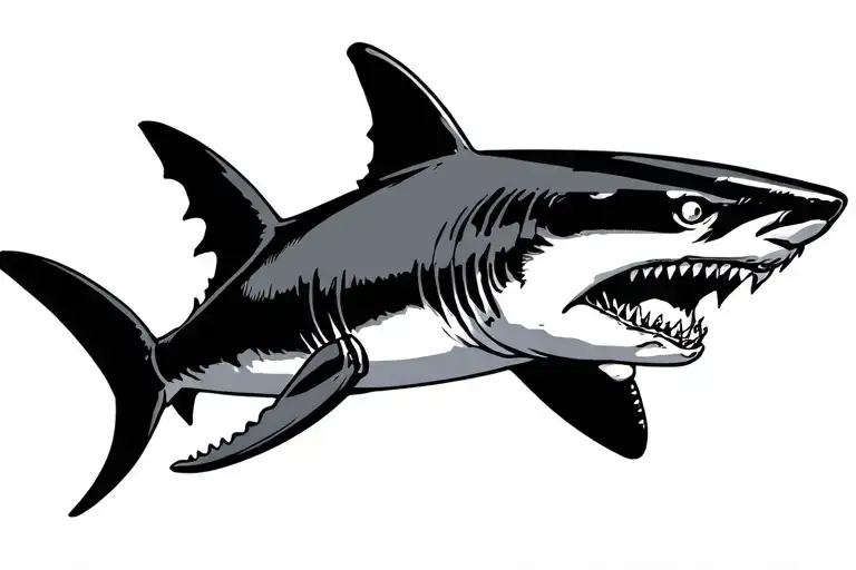 hammer head shark tattoo design idea