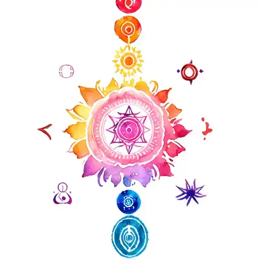 chakra symbols tattoo design idea