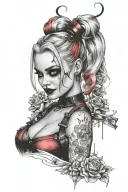 harley quinn tattoo design idea