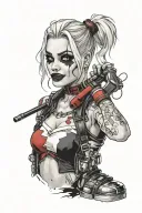 harley quinn tattoo design idea