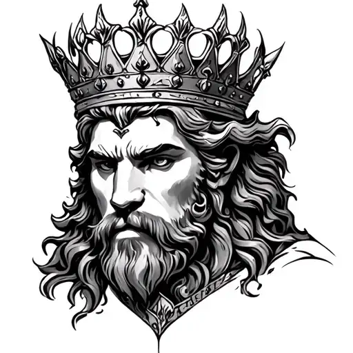 powerful king, but no animals, it should have a crown and something subtle for the forearm tattoo design idea