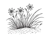 flowers and grass on the sand tattoo design idea
