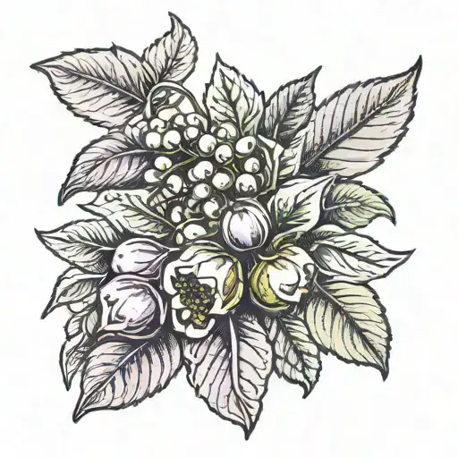 lilac and gooseberries tattoo design idea