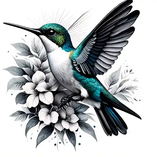 humming-bird tattoo design idea