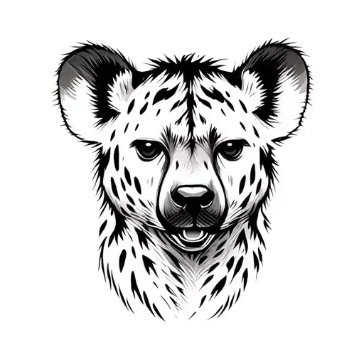 spotted hyena face tattoo design idea