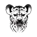 spotted hyena face tattoo design idea