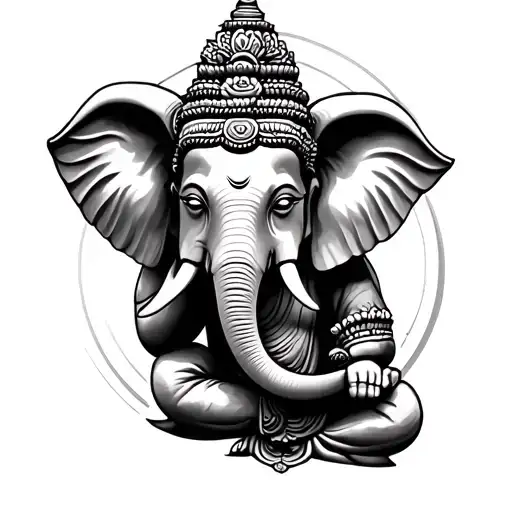 Buddha Elephant tattoo design idea