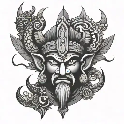 Ravana , minimalistic design tattoo design idea