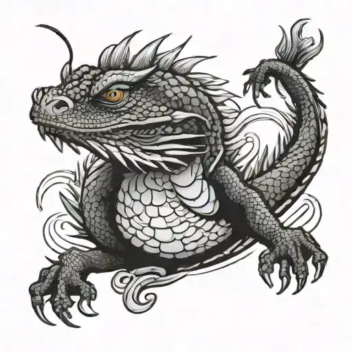Chinese Water Dragon tattoo design idea