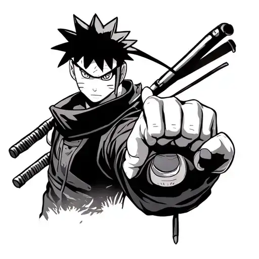 Słonce Naruto Jyraia Shikamaru tattoo design idea