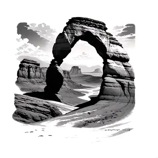 delicate arch tattoo design idea