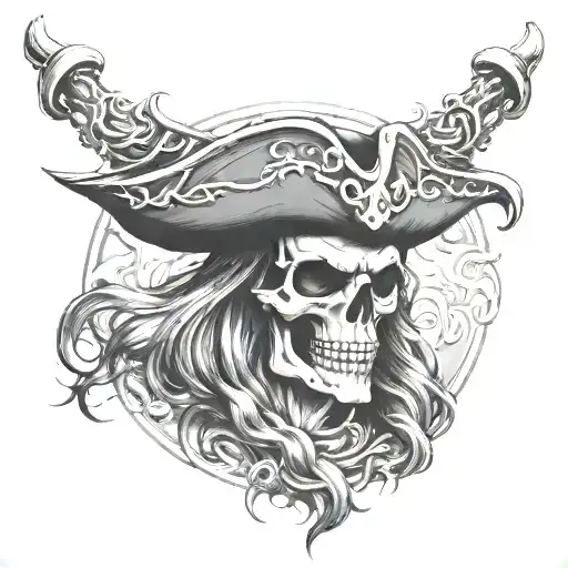 half skeleton half human pirate forarm half sleeve tattoo design idea