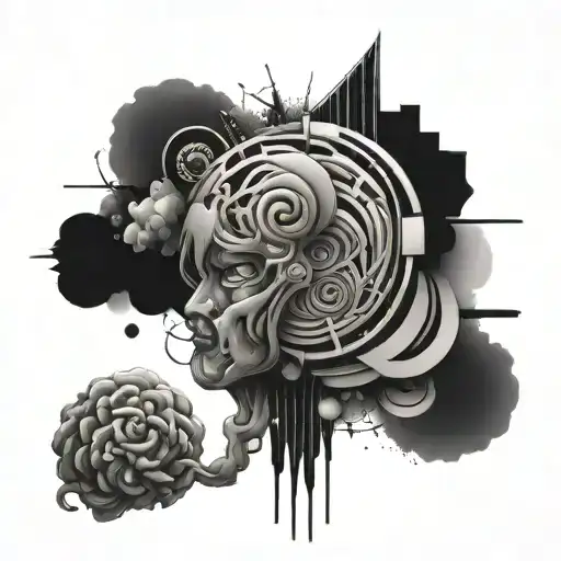 overthinking abstract tattoo design idea