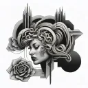 overthinking abstract tattoo design idea