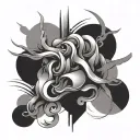 overthinking abstract tattoo design idea