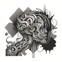 overthinking abstract tattoo design idea