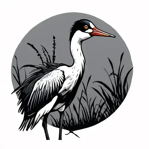 Sandhill Crane tattoo design idea