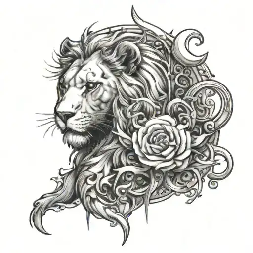 cancer and leo astrology tattoo design idea