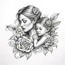 mother and daughter tattoo tattoo design idea