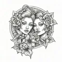mother and daughter tattoo tattoo design idea