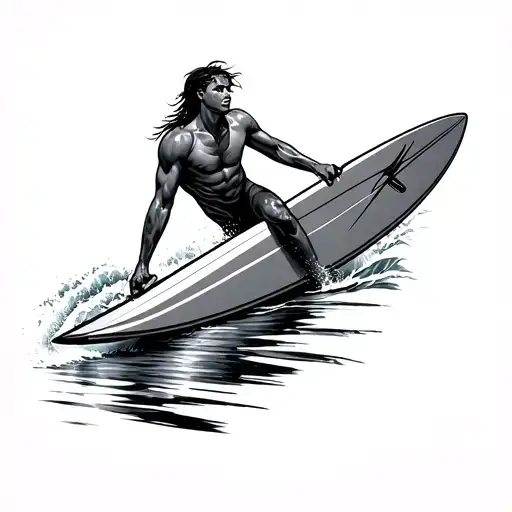 sublime surfing  tattoo design idea